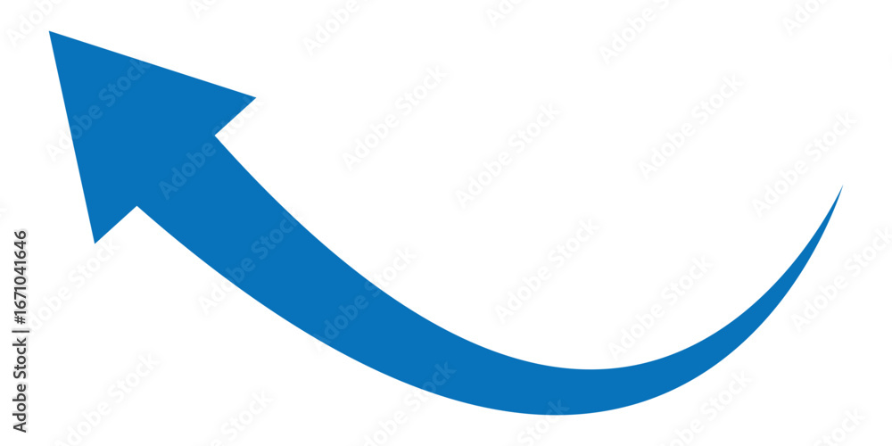 Poster blue curve arrow icon. curved arrow sign flat style. arrow icon for your web site design, logo, app,