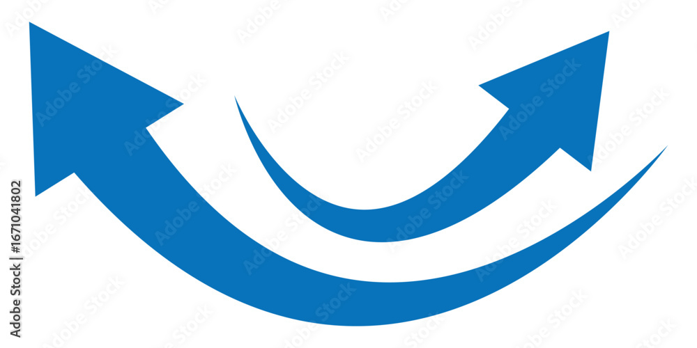 Poster blue curve arrow icon. curved arrow sign flat style. arrow icon for your web site design, logo, app,