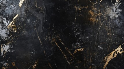 A textured abstract background featuring dark colors with hints of gold and silver, creating a dramatic and artistic appearance.