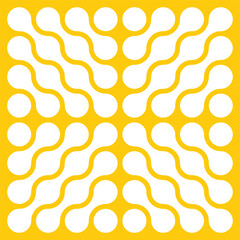 Simple geometric pattern background with circular waves, yellow / 連なる円形のウェーブ 幾何学模様 背景素材 シンプルなパターン 黄色