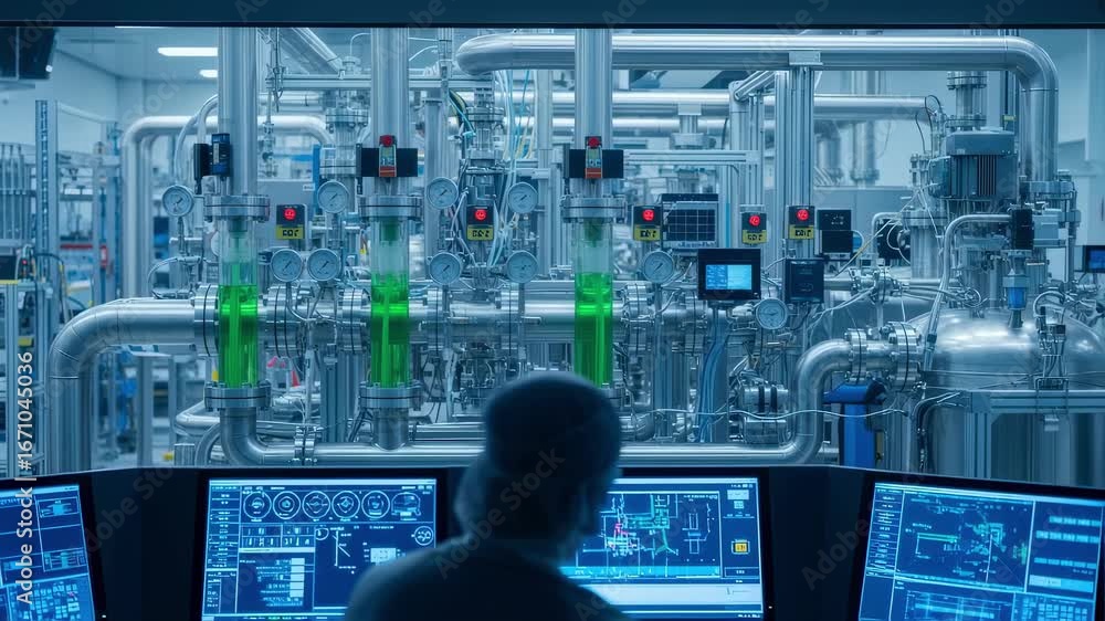 Poster perspective on control room overseeing automated microsatellite green propellant blending systems wi