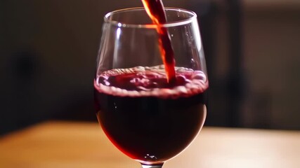 pouring red wine in a glass