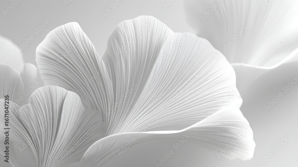 Poster elegant white petals with subtle textures and smooth lines