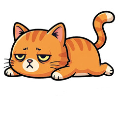 lazy orange cat with Monday blues