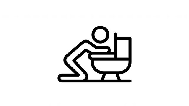 toilet minimalist line animation