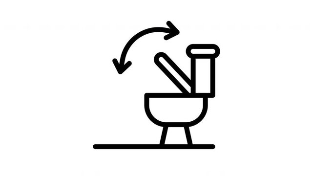 toilet minimalist line animation