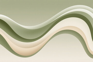Minimal Green Beige Wave Design