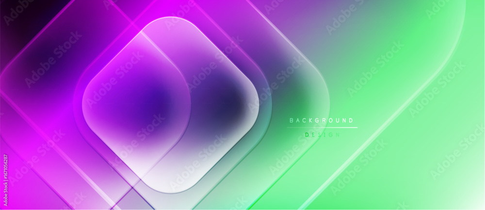 Aufkleber abstract background features vibrant gradients, geometric shapes, flowing lines. modern design with 