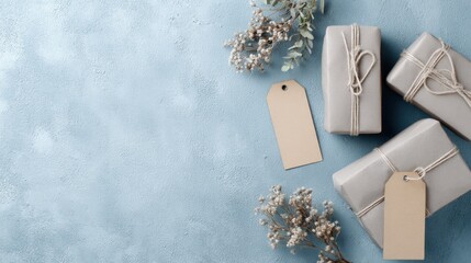 Simple gift presentation with neutral tones