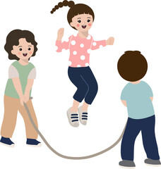 줄넘기를 하는 어린이 친구들