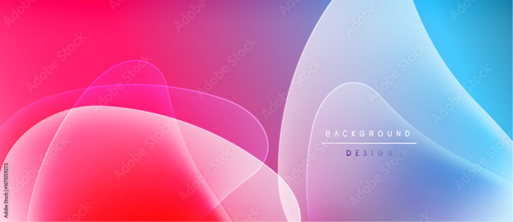 Poster abstract fluid shapes blend vibrant colors. gradient transitions create dynamic visual effect. moder