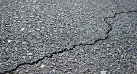 Obraz premium Closeup of a cracked asphalt surface with visible stones