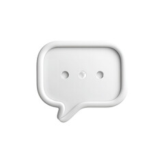 Fototapeta premium White 3D Speech Bubble Icon, Communication, Chat, Message, Dialogue, PNG Transparent stock asset