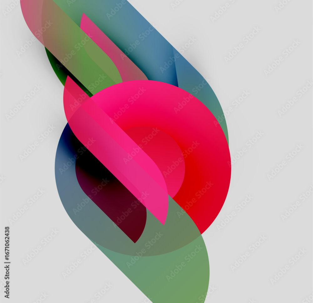 Aufkleber abstract composition featuring overlapping colorful shapes. gradients create dynamic visual interest