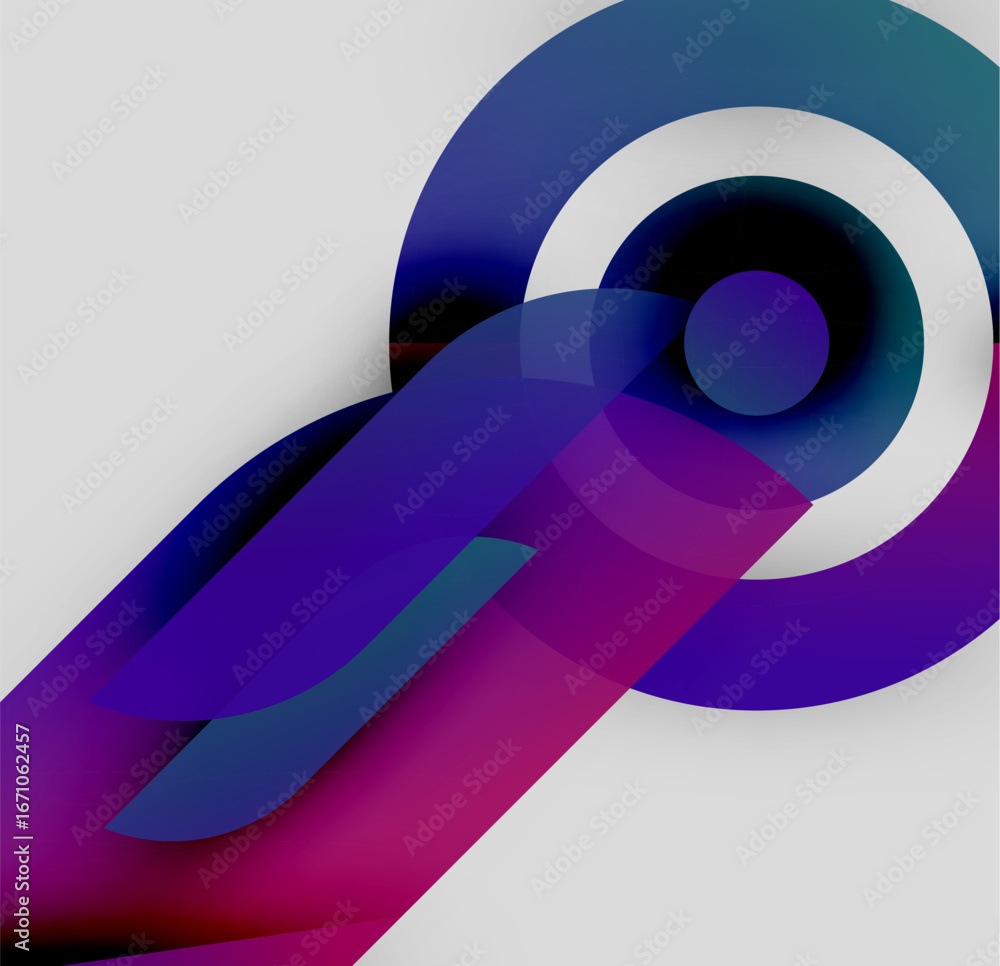 Aufkleber abstract composition. overlapping colorful circles create dynamic visual effect. gradient shades, mo