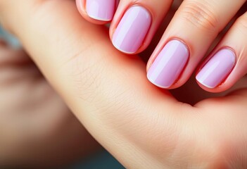 Close-up of hands with a fresh manicure, showcasing healthy nails and skin, glamour, healthy