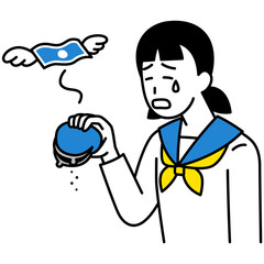 金欠で嘆く女子学生