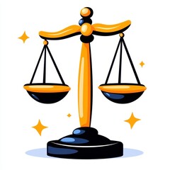 Legal balance in justice system courtroom illustration digital art close-up law concept
