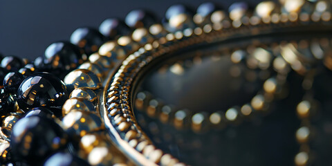 Fototapeta premium Close-Up of Gold and Black Beads 
