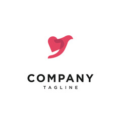 Love hand dove logo icon vector