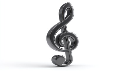 Treble clef dark gray illustration
