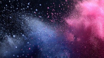 Vibrant color powder explosion on a dark background