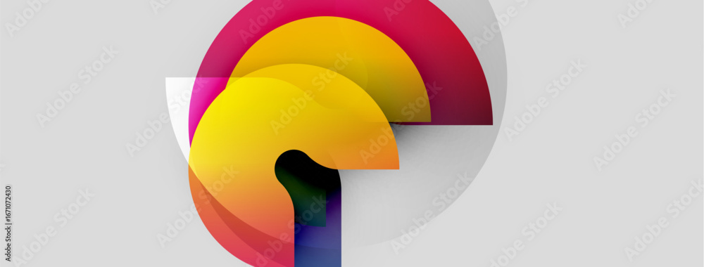Fototapete abstract design features overlapping colorful arcs. gradient shades create dynamic visual effect. mi