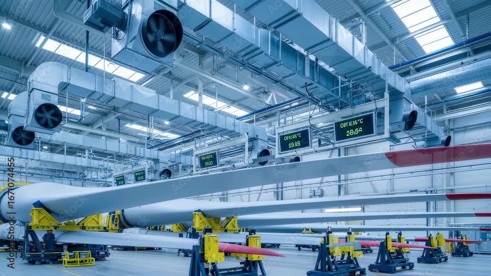 Poster spacious hall with environmental controls visible maintaining optimal conditions for curing large co