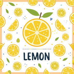 Lemon text illustration combined with decorative graphic elements and subtle modern style.
