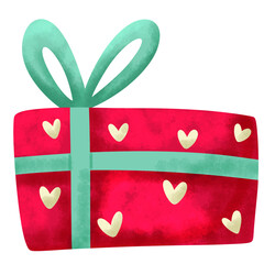 Watercolor Christmas Presents Isolated on White Background