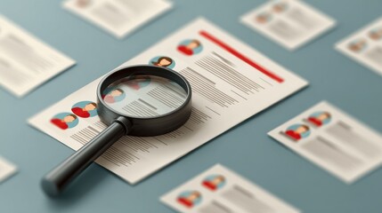 Job applications and resumes being reviewed