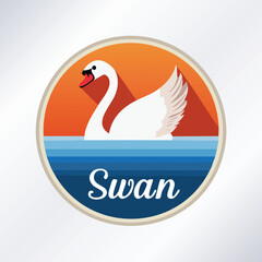 Fototapeta premium Swan Adobe Illustrator Artworktext design featuring detailed decorative elements and a contemporary illustration style.
