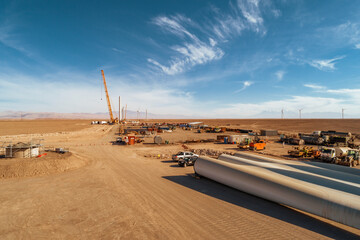 Wind farm construction in Atacama desert Chile © Jorge