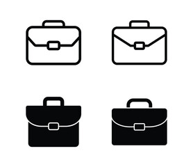 Set of Briefcase icon symbol vector on white background