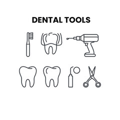 Fototapeta premium Dental tools and equipment icons.