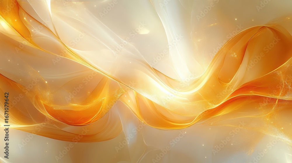 Aufkleber a flowing abstract design featuring soft golden hues and translucent waves, creating a sense of eleg