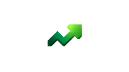 Upward Trending Arrow, Green Pixel Art, Growth Chart, Success Icon, Business Graphic