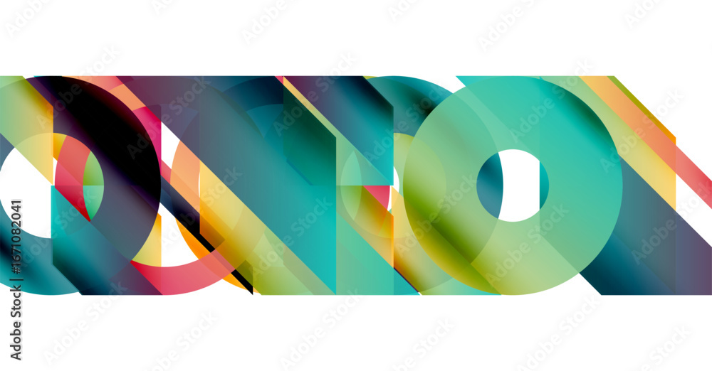 Fototapete abstract composition featuring overlapping colorful shapes. geometric forms create dynamic visual te