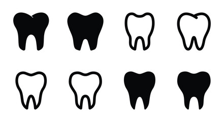 Set of Tooth icon symbol vector on white background