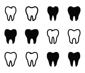 Set of Tooth icon symbol vector on white background