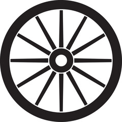 Fototapeta premium Transport Wheel Silhouette Vector Illustration