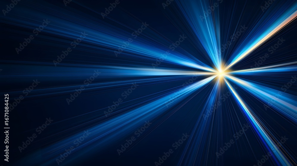 Aufkleber this image showcases a vibrant abstract design with radiating blue and white light streaks emanating