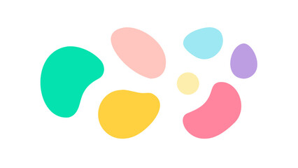 Abstract colorful organic shapes pastel blobs