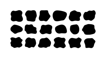 Black Irregular Letter A Collection alphabet typography