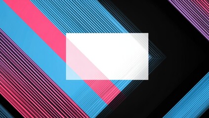 Abstract design with diagonal stripes and a blank rectangle