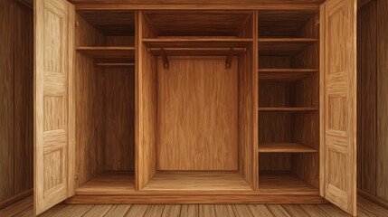 Empty wooden wardrobe (1)
