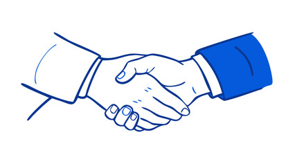 Blue handshake illustration agreement partnership