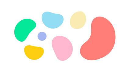Colorful abstract organic shapes blobs rounded