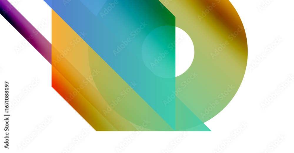 Aufkleber abstract colorful shapes overlap, creating dynamic gradients. smooth transitions between hues sugges