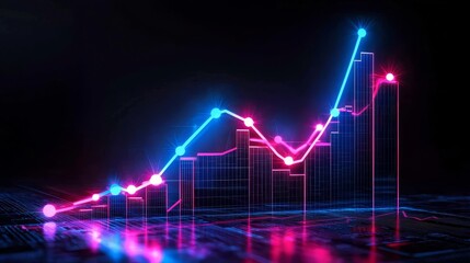 Innovative business growth visualization showcasing vibrant light enhancements.